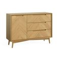 Valencia Herringbone Small Sideboard - 1 Door - Oak - 105cm