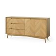 Valencia Herringbone Medium Sideboard - 2 Door - Oak - 150cm