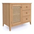 Henley Oak and Rattan Small Sideboard