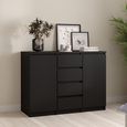 Naia Sideboard - 2 Door - 4 Drawer - Medium - Black