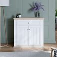 Pontypool Sideboard - 2 Door - 1 Drawer - Small - White and Riva Oak