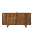 Salano Curved Sideboard - 4 Door - Large - Brown - Mango Wood