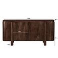 Salano Curved Sideboard - 4 Door - Large - Chestnut - Mango Wood