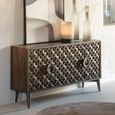 Buffet Sideboard - 4 Door - Medium - Art Deco Desgin - Brown Mango Wood