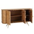 Curved Buffet Sideboard - 3 Door - Medium - Waved Desgin - Natural Wood
