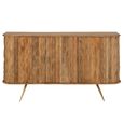 Curved Buffet Sideboard - 3 Door - Medium - Waved Desgin - Natural Wood