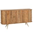 Curved Buffet Sideboard - 3 Door - Medium - Waved Desgin - Natural Wood