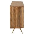 Curved Buffet Sideboard - 3 Door - Medium - Waved Desgin - Natural Wood