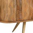 Curved Buffet Sideboard - 3 Door - Medium - Waved Desgin - Natural Wood