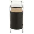 Ivy Curved Sideboard - 2 Door - 3 Drawer - Medium - Glass Top - Natural and Black Metal