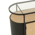 Ivy Curved Sideboard - 2 Door - 3 Drawer - Medium - Glass Top - Natural and Black Metal