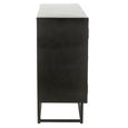 Shanil Buffet Sideboard - 3 Door - Medium - Sunburst Desgin - Black Wood and Metal