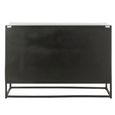 Shanil Buffet Sideboard - 3 Door - Medium - Sunburst Desgin - Black Wood and Metal