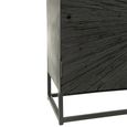 Shanil Buffet Sideboard - 3 Door - Medium - Sunburst Desgin - Black Wood and Metal