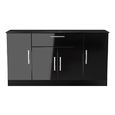 Knightsbridge Sideboard - Wide - 4 Doors - Gloss Black