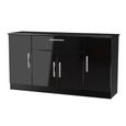 Knightsbridge Sideboard - Wide - 4 Doors - Gloss Black