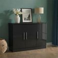 Knightsbridge Sideboard - Small - 3 Doors - Gloss Black