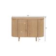 Tobago Curved Sideboard - 2 Door - Small - Natural Oak
