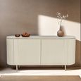 Patou Curved Fluted Sideboard - 2 Door - Large - Off White - Mango Wood