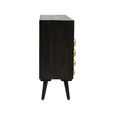 Arti Sideboard - 3 Door - 130cm - Black - Mango Wood - Medium