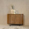 Noor Curved Fluted Sideboard - 2 Door - Small - Brown - Mango Wood