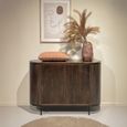 Noor Curved Fluted Sideboard - 2 Door - Small - Walnut - Mango Wood