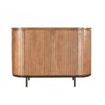 Noor Curved Fluted Sideboard - 2 Door - Small - Brown - Mango Wood