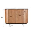 Noor Curved Fluted Sideboard - 2 Door - Small - Brown - Mango Wood