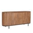Noor Curved Fluted Sideboard - 4 Door - Large - Brown - Mango Wood