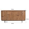 Noor Curved Fluted Sideboard - 4 Door - Large - Brown - Mango Wood