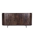 Noor Curved Fluted Sideboard - 4 Door - Large - Walnut - Mango Wood
