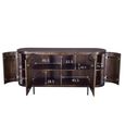 Noor Curved Fluted Sideboard - 4 Door - Large - Walnut - Mango Wood