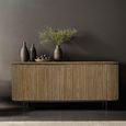 Lausanne Curved Fluted Sideboard - 4 Door - Large - Natural - Teak Wood
