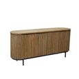Lausanne Curved Fluted Sideboard - 4 Door - Large - Natural - Teak Wood
