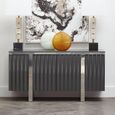 Genoa Sideboard - 4 Door - Medium - Fluted - Grey - 146cm