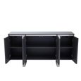 Genoa Sideboard - 4 Door - Medium - Fluted - Grey - 146cm
