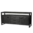 Norris Sideboard - 2 Door - 3 Drawer - Large - Charcoal - Rustic Mango Wood