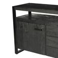 Norris Sideboard - 2 Door - 3 Drawer - Large - Charcoal - Rustic Mango Wood
