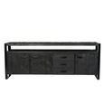 Norris Sideboard - 3 Door - 3 Drawer - Extra Large - Charcoal - Rustic Mango Wood