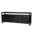 Norris Sideboard - 3 Door - 3 Drawer - Extra Large - Charcoal - Rustic Mango Wood