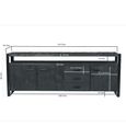 Norris Sideboard - 3 Door - 3 Drawer - Extra Large - Charcoal - Rustic Mango Wood