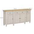 Chateau Sideboard - 4 Door - Large - Grey Painted - Pine