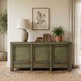 Icons M-18 Distressed Sideboard - 3 Door - Large - Green - Elm Wood