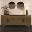 Ironville Brass Ribbed Large 4 Door Sideboard