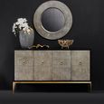 Deruta Sideboard - 4 Door - Medium - Grey Faux Shagreen - 154cm