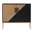 Davoli Sideboard - 2 Door - Small - Black and Gold - 100cm