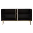 Deruta Sideboard - 4 Door - Medium - Grey Faux Shagreen - 154cm