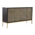 Deruta Sideboard - 4 Door - Medium - Grey Faux Shagreen - 154cm