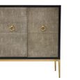 Deruta Sideboard - 4 Door - Medium - Grey Faux Shagreen - 154cm