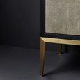 Deruta Sideboard - 4 Door - Medium - Grey Faux Shagreen - 154cm